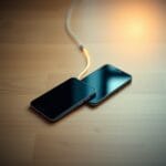 Deux smartphones côte à côte sur une surface en bois