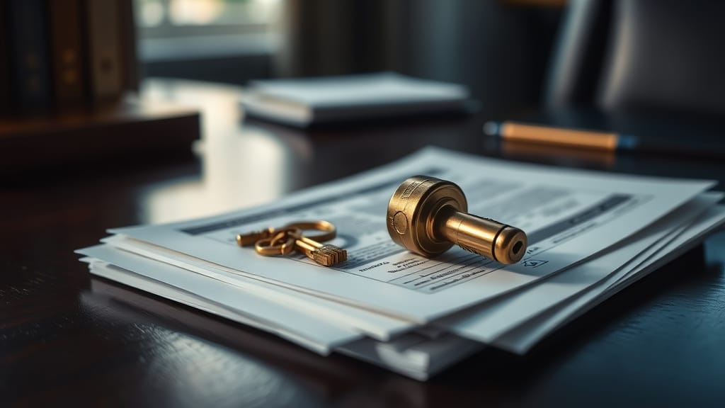 Clé en laiton sur des documents financiers, métaphore de la rampe d'accès stablecoin pour banques