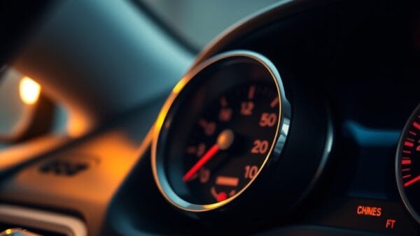 Jauge d'essence en gros plan avec arrière-plan flou