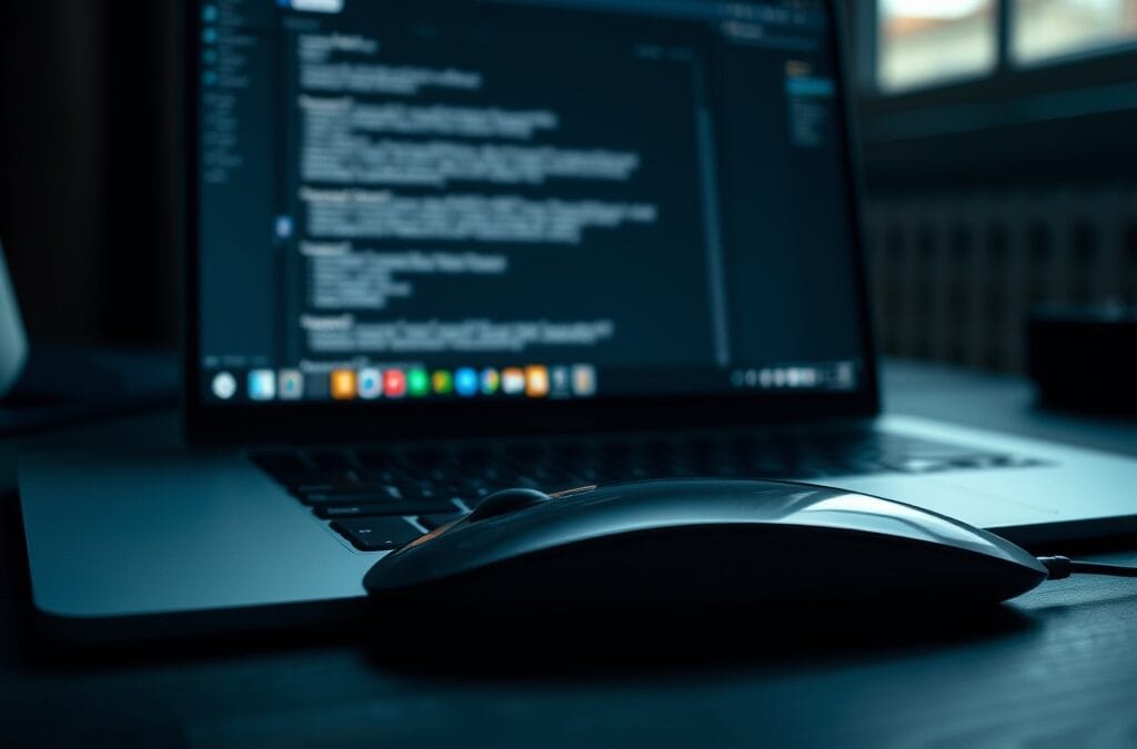 Clavier d'ordinateur portable avec navigateur flou en arrière-plan