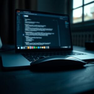 Clavier d'ordinateur portable avec navigateur flou en arrière-plan