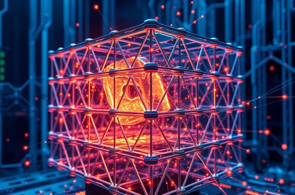 Représentation abstraite d'une attaque quantique sur la sécurité cryptographique de Bitcoin