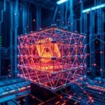 Représentation abstraite d'une attaque quantique sur la sécurité cryptographique de Bitcoin