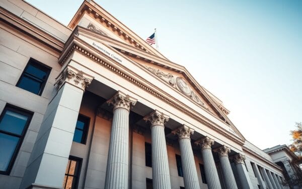 Bâtiment de la Securities and Exchange Commission à Washington avec colonnes en pierre
